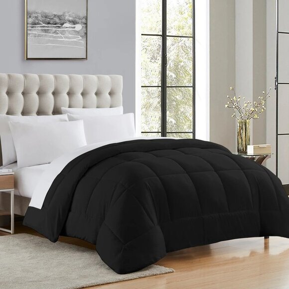 Queen Sweet Home Collection Luxurious oversized Comforter  - Black - Picture 1 of 4